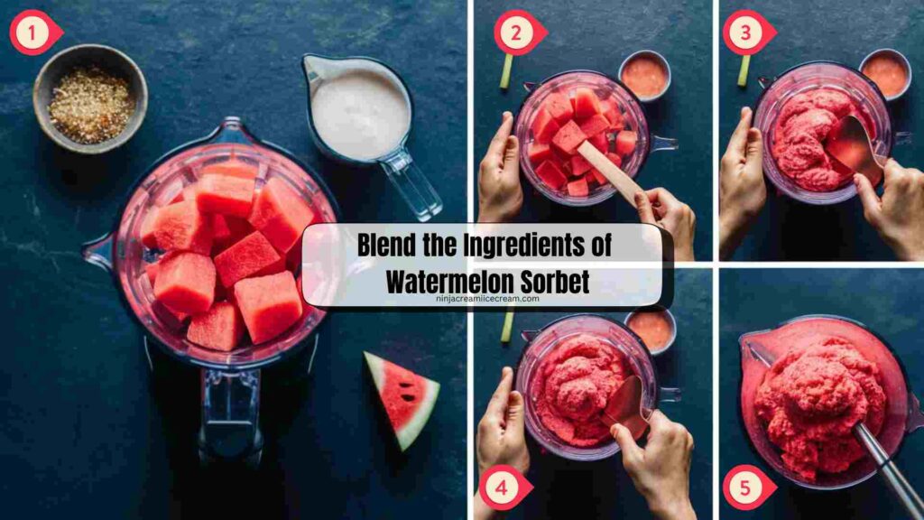 Blend the Ingredients of Watermelon Sorbet