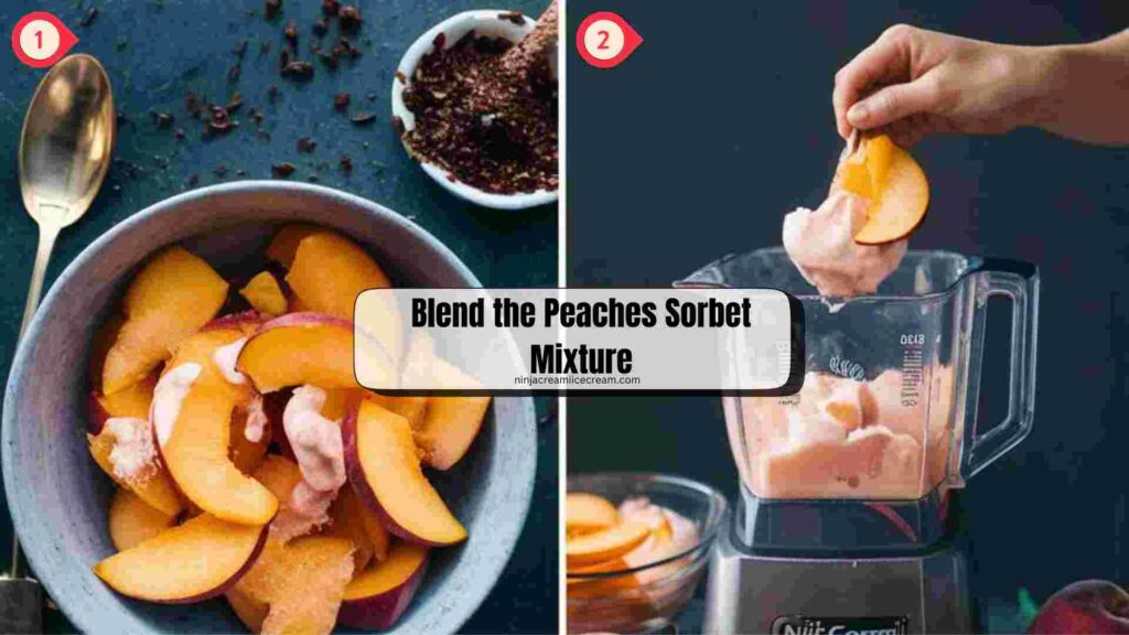 Blend the Peaches Sorbet Mixture