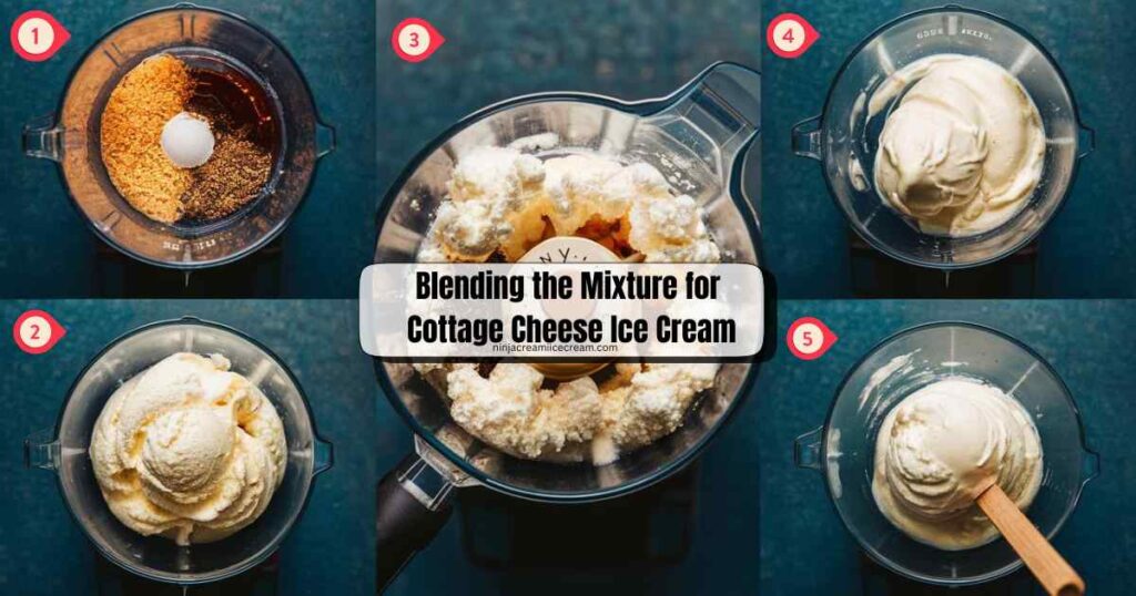 Blending the Mixture for Cottage Cheese Ice Cream