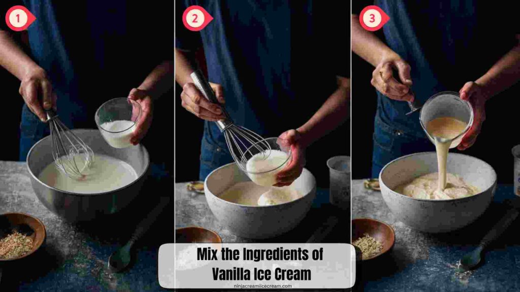 Mix the Ingredients of Vanilla Ice Cream