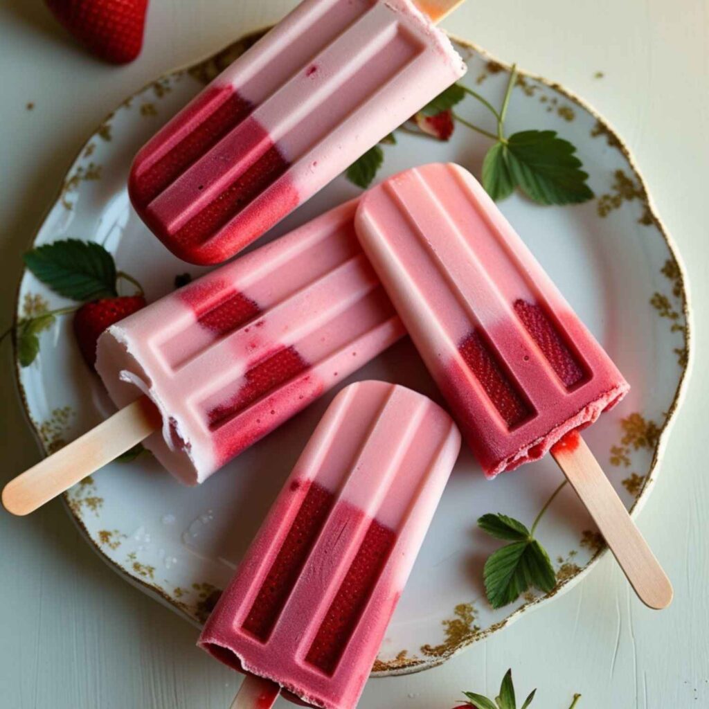 Strawberry Popsicles