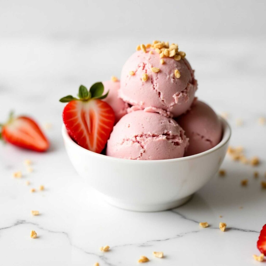 Strawberry Banana Protein Ice Cream